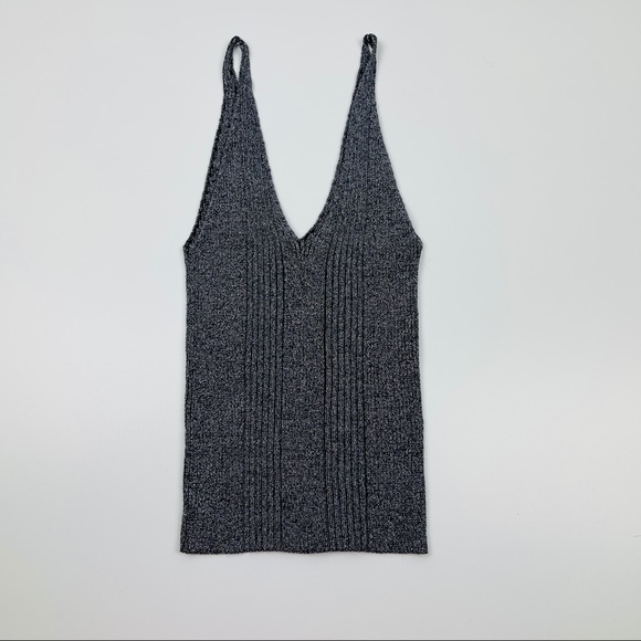 Forever 21 Silver Black Stretch Knit Tank Top M - Picture 10 of 11